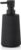 YAUKPH Small Soap Dispenser for Bathroom and Kitchen Matte Black | Modern Farmhouse Striped Style Plastic Hand Soap Dish Soap Dispenser with Pump