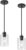 Modern Black Farmhouse Clear Glass Cylinder Pendant Light Fixture,Island Lights for Kitchen,Mini Pendant Lighting for Kitchen Island Decor – 4.75 Inch Shade 58 Inch Cord (Black 2 Pack)