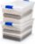 HOMZ Clear Plastic Storage Bins w/Latching Lid, 66 Qt, Blue Latch, 2 Pack | Large Stackable Container Boxes for Homes, Bathrooms, Garages, and Office Organization