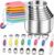 Magnetic Measuring Cups and Spoons Set, Strong N52 Magnets, Heavy Duty 304 Stainless Steel Fits in Spice Jars for Baking & Cooking, BPA Free, Round Set of 15 with Leveler Blackr, Light Colorful