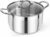 Kirecoo 8 Quart Stainless Steel Induction Stock Pot with Visible Lid | Heavy Duty, Even Heat, Thick Nonstick Base, Deep Cookware for Soup Pasta & Spaghetti, Ideal for Canning, Boiling & Simmering