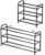 Gonfoam Expandable 3-Tier Shoe Rack for Closet and Entryway, Black | Tool-Free Assembly, Metal Material, Adjustable Shoe Organizer, Sturdy, Small Space Solution, Dorms, Garages, Apartments.