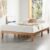 Mellow Naturalista Classic – 12 Inch Solid Wood Platform Bed with Wooden Slats, No Box Spring Needed, Easy Assembly, Queen, Pine