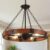23.6″ Wood Wagon Wheel Chandelier for Dining Room | 4-Light Round Farmhouse Rustic Chandelier, Hanging Light Fixtures, for Living Room Kitchen Island Entryway Foyer