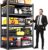 Heavy Duty Garage Shelving, 5-Tier Adjustable All Metal Storage Rack for Tools, Storage Bins Utility Steel Shelf for Garage, Warehouse, Basement, Pantry & Workshop, 71″ H x 35″ W x 16″ D