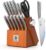 imarku 14 Piece Stainless Steel Knife Set with Build-in Sharpener | Japanese High-Carbon Stainless Steel Blades | 56±2 HRC Hardness | Full Tang Ergonomic Handle | Ideal Home Cooking Gift