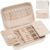 Lolalet Travel Jewelry Case for Women Girls -Medium, White | Jewelry Box Organizer for Travel Essentials, Mirror & Clear Storage Bag, Earring Necklace Bracelet Ring Holder, Mother’s Gift