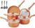 M MELENTA Pots and Pans Set Ultra Nonstick, Pre-Installed 11pcs Cookware Set Copper with Ceramic Coating, Stay cool handle & Nylon Kitchen Utensils, Gas/Induction Compatible, 100% PFOA Free | Compact Nonstick Cooking Set, Induction Cookware Set, PFOA & PFAS Free, Non-Toxic Pots and Pans, Easy Food Release