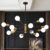 11″-52″ Height Adjustable Modern Chandelier Ceiling Light Fixture, 12-Light Sputnik Chandeliers Brushed Gold and Matte Black Mid Century Chandelier Over Table, Chandeliers for Dining Room Living Room