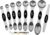 Spring Chef Stainless Steel Magnetic Measuring Spoons Set of 8, Black | Dual Sided Metal Teaspoon & Tablespoon Measuring Spoons with Leveler for Dry & Liquid Ingredients, Nesting, Dishwasher Safe
