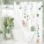 Gibelle 3 in 1 Shower Curtain Set, Sage Green Watercolor Floral Bath Curtain and PEVA Liner Set with 12 Double Sided Steel Hooks, Waterproof Fabric Bathroom Curtain 72×72