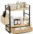 2-Tier Bathroom Counter Organizer, Wooden Vanity Shelf with Drawer & Basket | Pre-Drilled Holes, Skincare & Makeup Countertop Organizer and storage