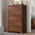 YANSNWO Walnut 6 Drawer Dresser for Bedroom, 48″ Tall Chest of Drawers | Thickened Cylindrical Base, Rounded Corner Design, Anti-Tip Device, Modern Walnut for Bedroom/Living Room/Hallway