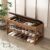 Shoe Rack Bench with Hidden Storage, 2-Tier Solid Rubberwood Entryway Bench with Soft Leather Cushioned Seat & Flip-Top Storage, 330lbs Capacity, Wooden Shoe Organizer for Hallway, Closet, Foyer
