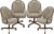 D7775 4pc Swivel Tilt Kitchen Dining Chair – Bronze-Chestnut | Premium Seating with Caster Wheels and Wooden Arms – Classic Rolling Comfort for Dining Room Elegance