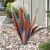 TOMBABY Enlarge Thickened Wind Resistant Metal Agave Garden Art Metal Plant Country Sculpture Statue Outdoor Decoration Agave Metal Plant Courtyard Garden Lawn Ornament Gift (1, 12 Leaves Blue)