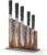 Magnetic Kitchen Knife Block Set – Japanese 67 Layer High-Grade VG-10 Steel Knives, Sharp, G10 Handle Professional Kitchen Knife Set – Black Damascus (6 pieces)
