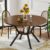 42″ Round Dining Table for 4, Farmhouse Kitchen Table with Storage, Space Saving Circle Dinner Table, Rustic Wood Kitchen & Dining Room Tables with Metal Legs for Home, Apartment, Office, Restaurant
