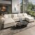 HERA’S HOUSE 158″ Oversized Modular Sectional U Shaped Sofa,Chenille Beige | 6-Seater Living Room Couches, Wider Armrest and Deep Seat, Comfy Cloud Couch with Ottoman, Wood Frame